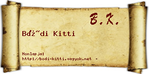 Bódi Kitti névjegykártya