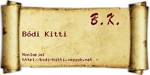 Bódi Kitti névjegykártya