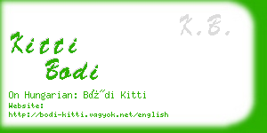 kitti bodi business card